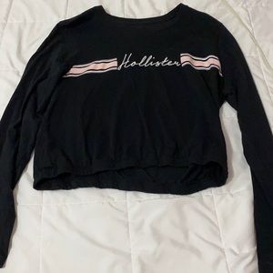 Black pink&white striped long sleeve shirt